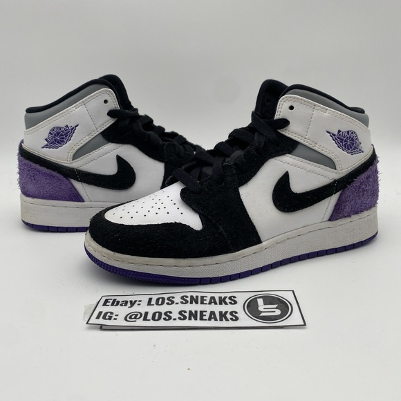 Size 4y- Air Jordan 1 SE Mid Varsity Purple‎ (BQ6931-105) - Picture 1 of 8
